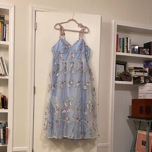 SHEIN Light Blue Satin Dress